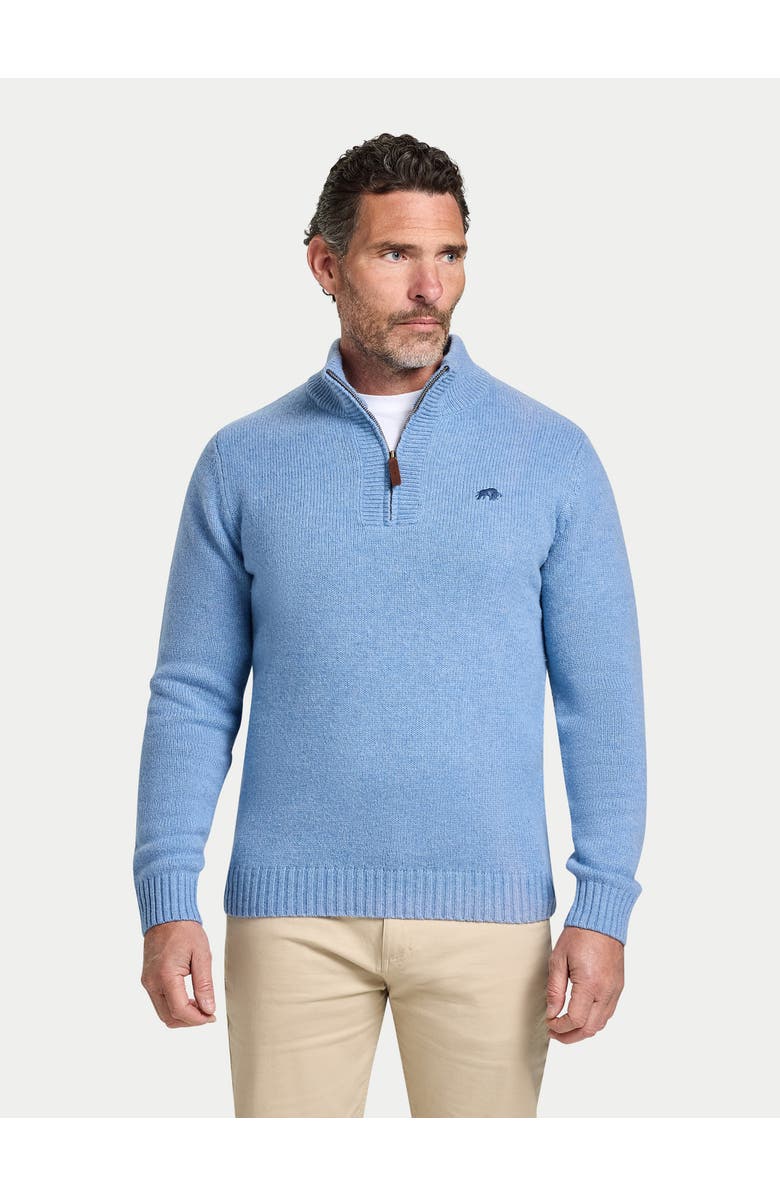 Raging Bull Chunky Fleck Quarter Zip Knit Jumper, Main, color, Chambray