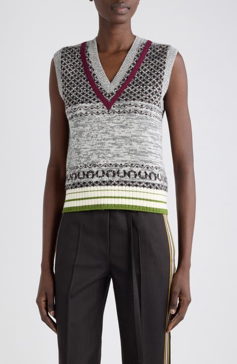 Toque Sleeveless V-Neck Cashmere & Wool Sweater