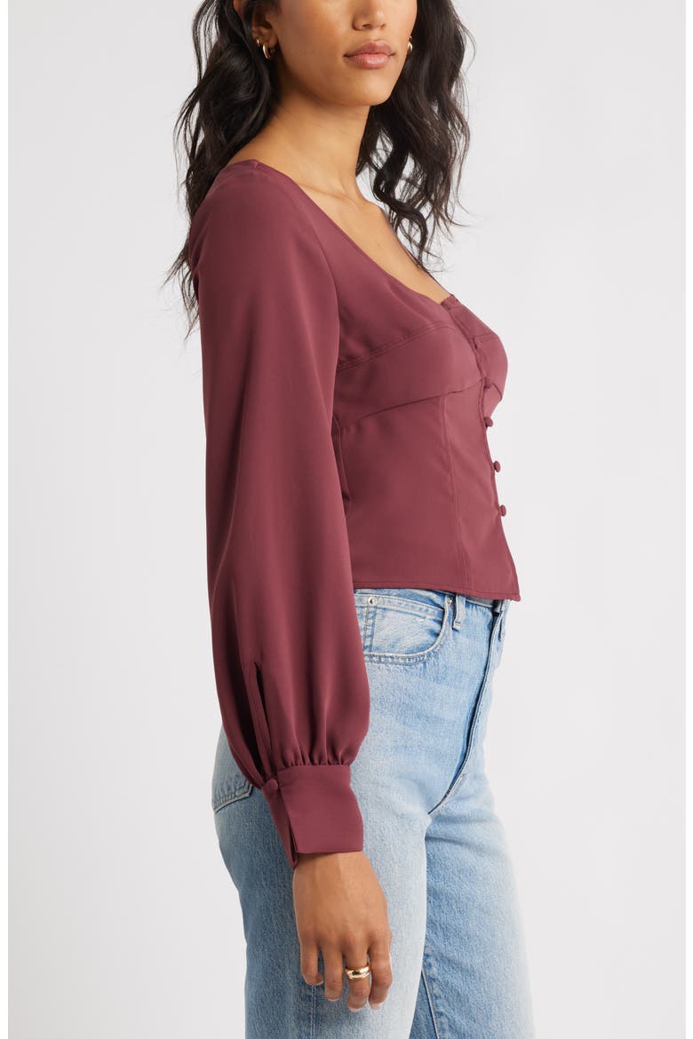 Matte Satin Corset Top, Alternate, color, BURGUNDY TANNIN