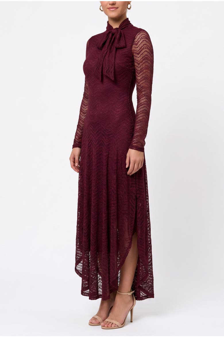 Beatrice Long Sleeve Lace Maxi, Alternate, color, Dark Red