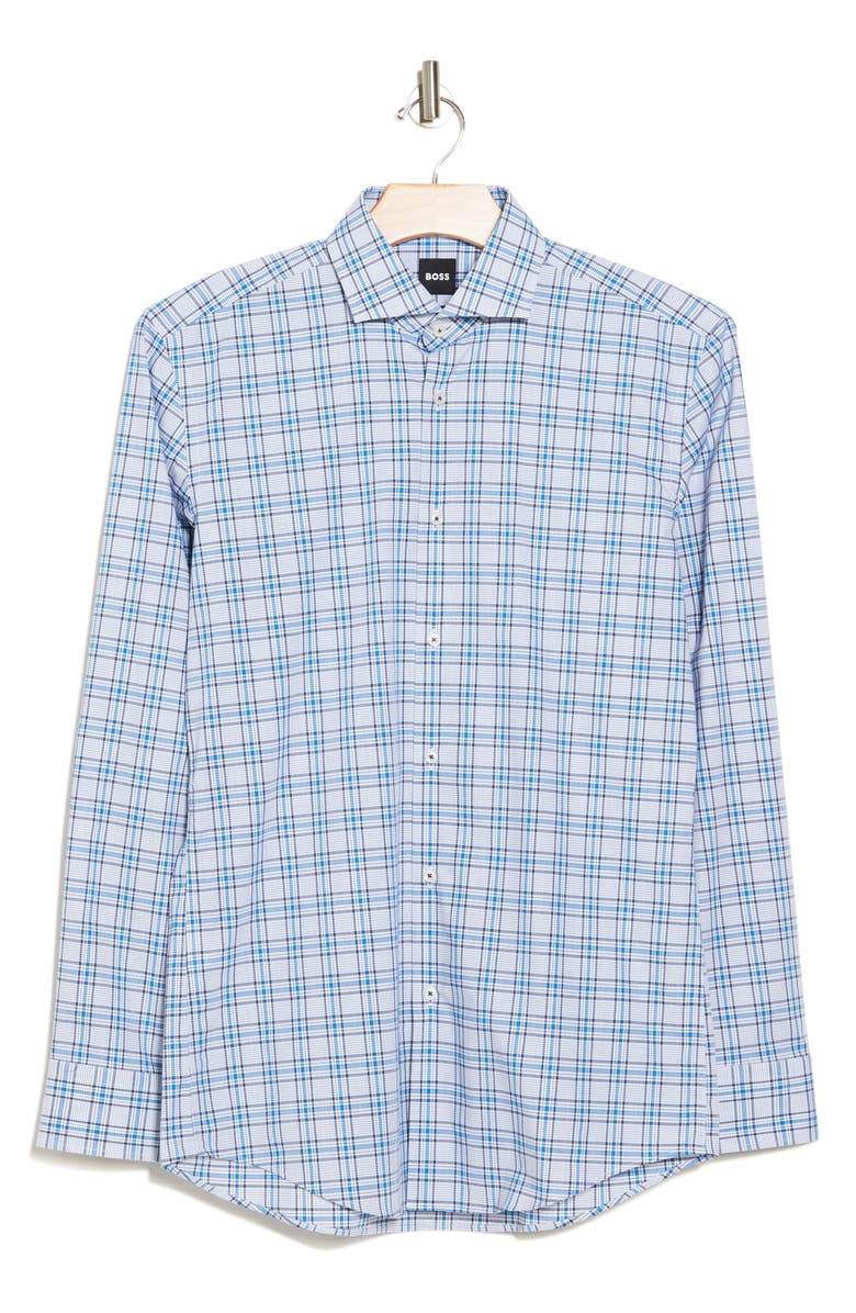 BOSS Hank Check Stretch Cotton Dress Shirt, Alternate, color, 