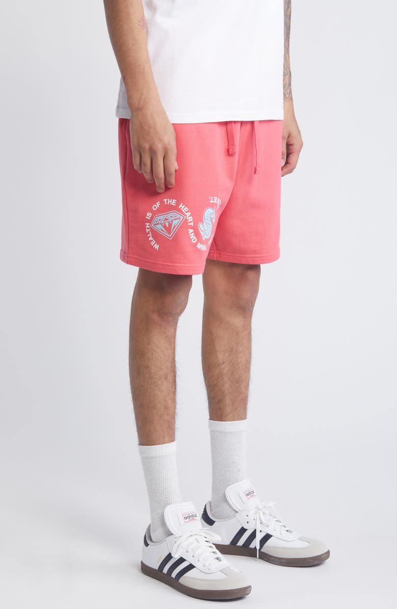 Billionaire Boys Club Mantra Cotton Blend Drawstring Shorts, Alternate, color, Rouge Red
