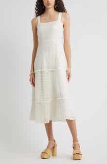 Chelsea28 Sleeveless Embroidered Eyelet Midi Sundress