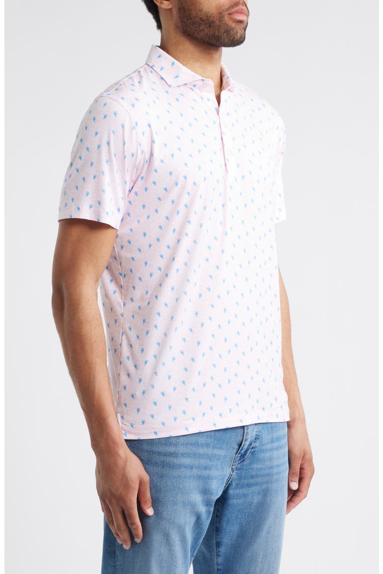 Low Country Crab Print Featherweight Performance Polo, Alternate, color, AZALEA