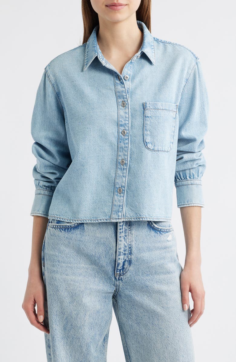 rag & bone Maxine Crop Denim Shirt, Main, color, 