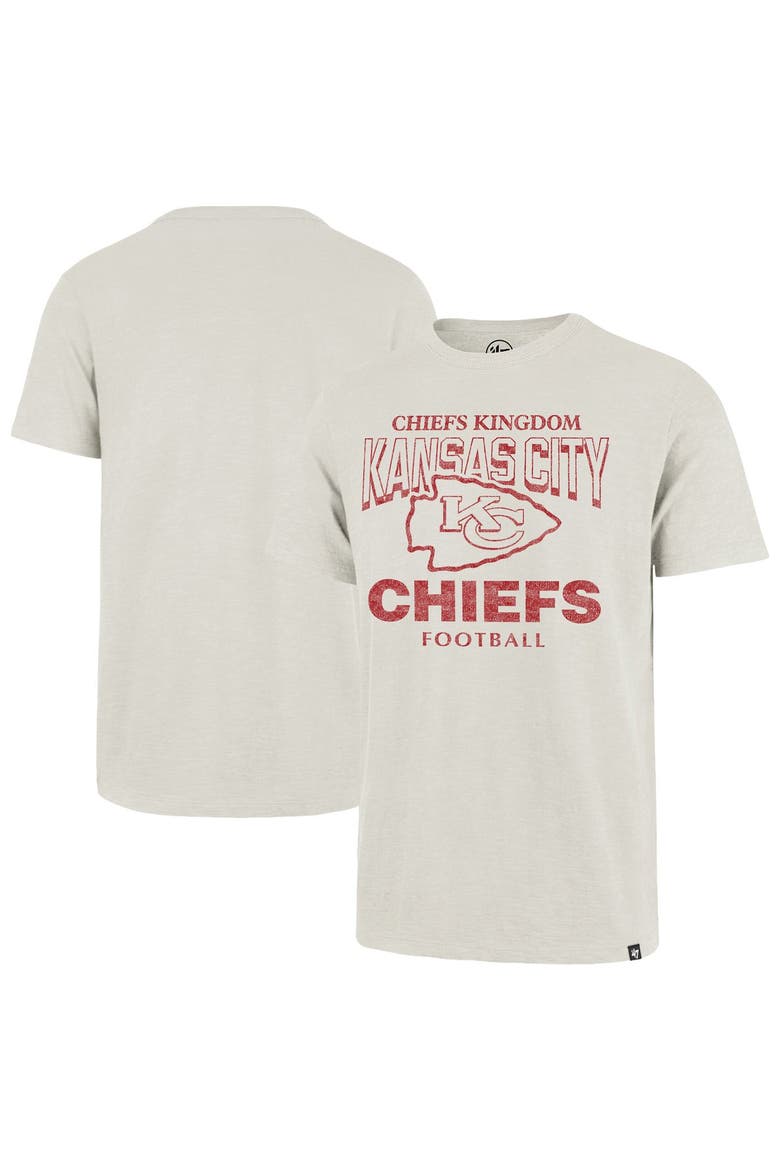 Men's '47  Natural Kansas City Chiefs Head On Scrum Slub T-Shirt, Main, color, Natural