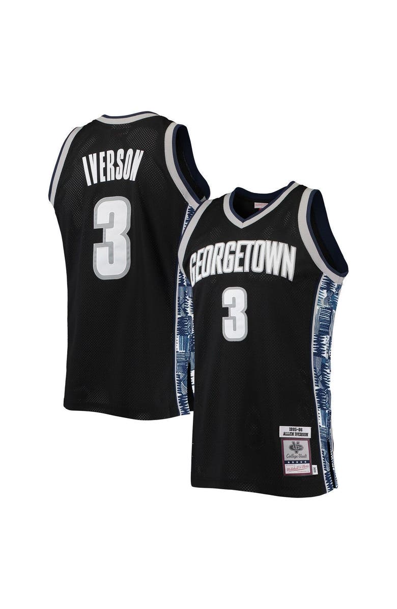 Mitchell & Ness Men's Mitchell & Ness Allen Iverson Black Georgetown Hoyas 1995/96 Authentic Throwback Jersey, Alternate, color, 