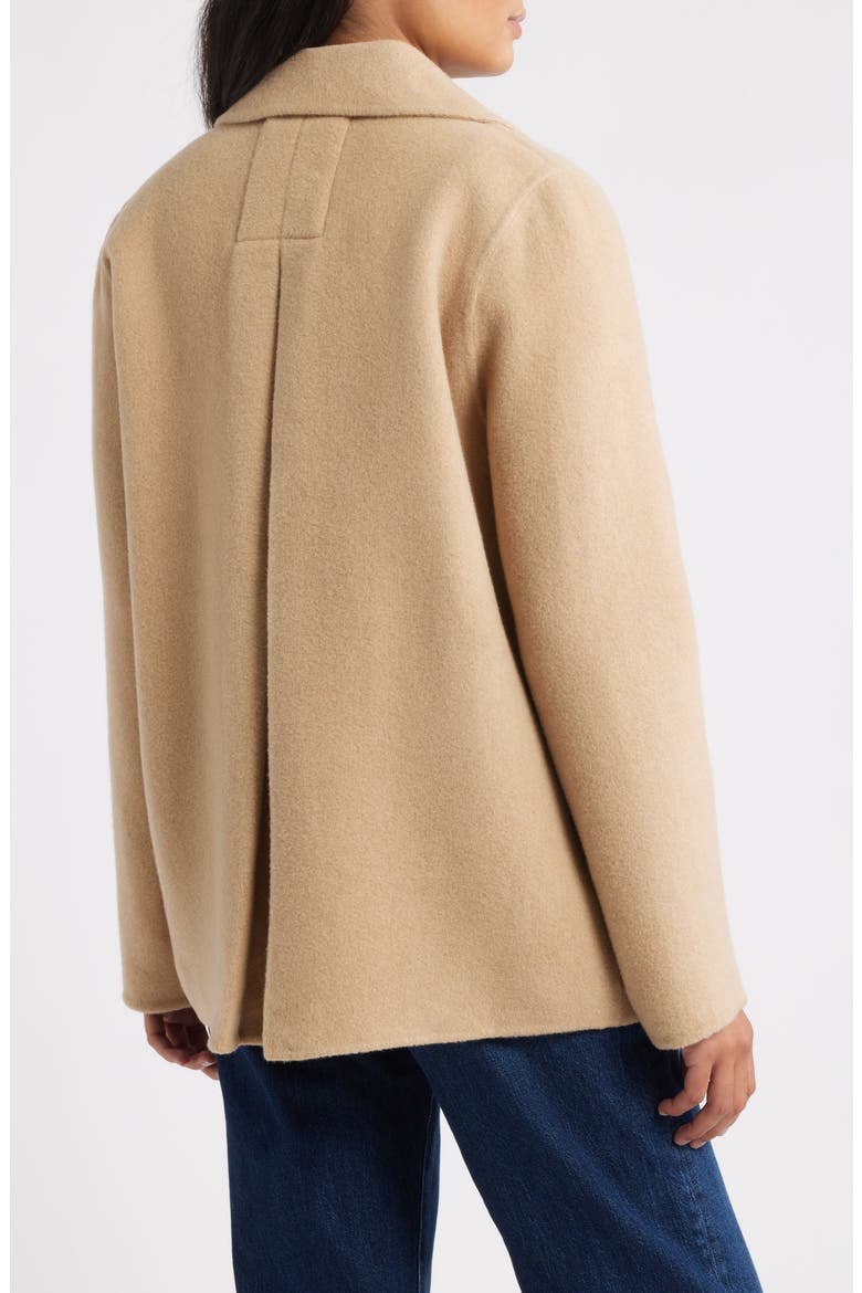 Double Breasted Wool Trench Coat, Alternate, color, BISCUIT