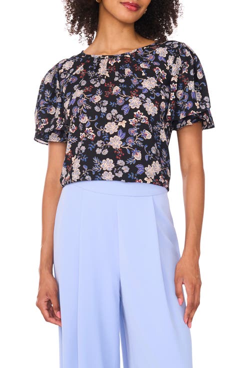 売れ筋商品|||ヴィンスカムート カットソー トップス レディース Women's Printed Tie-Front Top Sapphire Sky Women's Vince Camuto Tops | Nordstrom