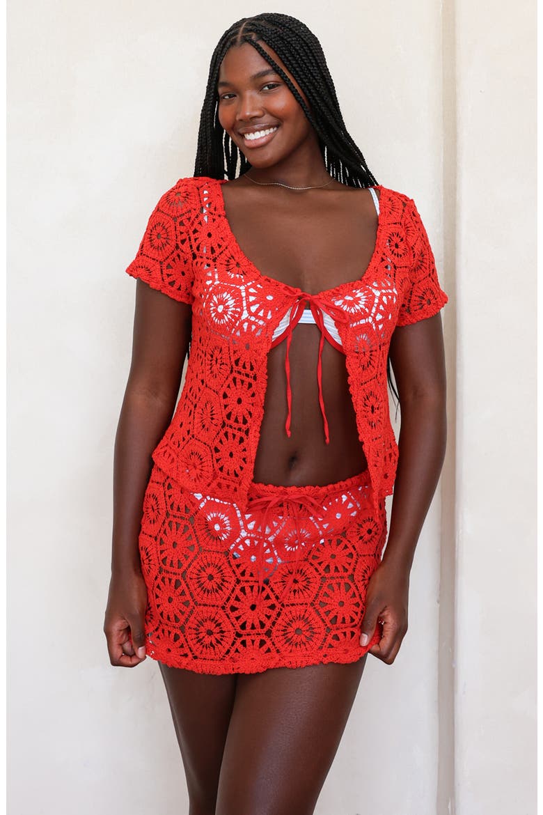 Sail Away Mini Skirt, Alternate, color, Cherry Cola
