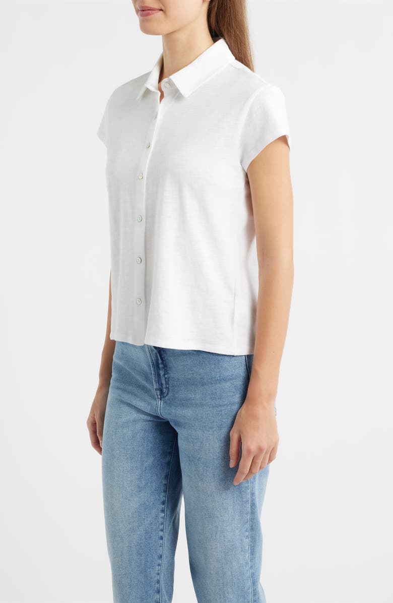 Bella Dahl Cap Sleeve Shirt, Alternate, color, White