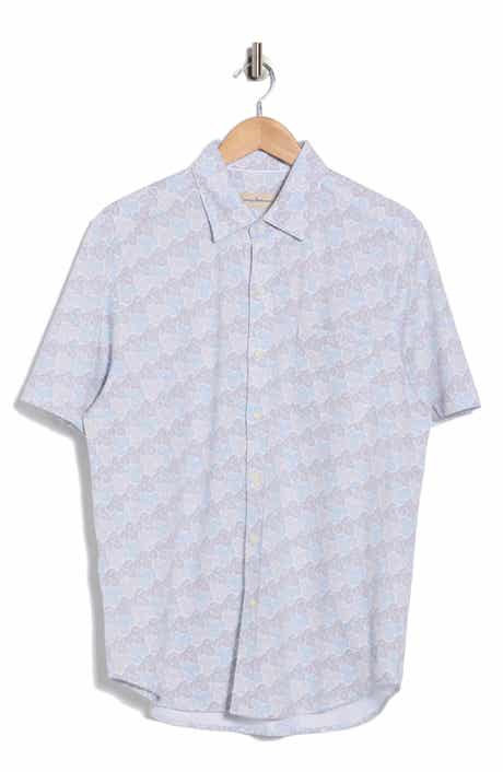 Tommy Bahama Honeycomb Geo Print Short Sleeve Button-Up Shirt