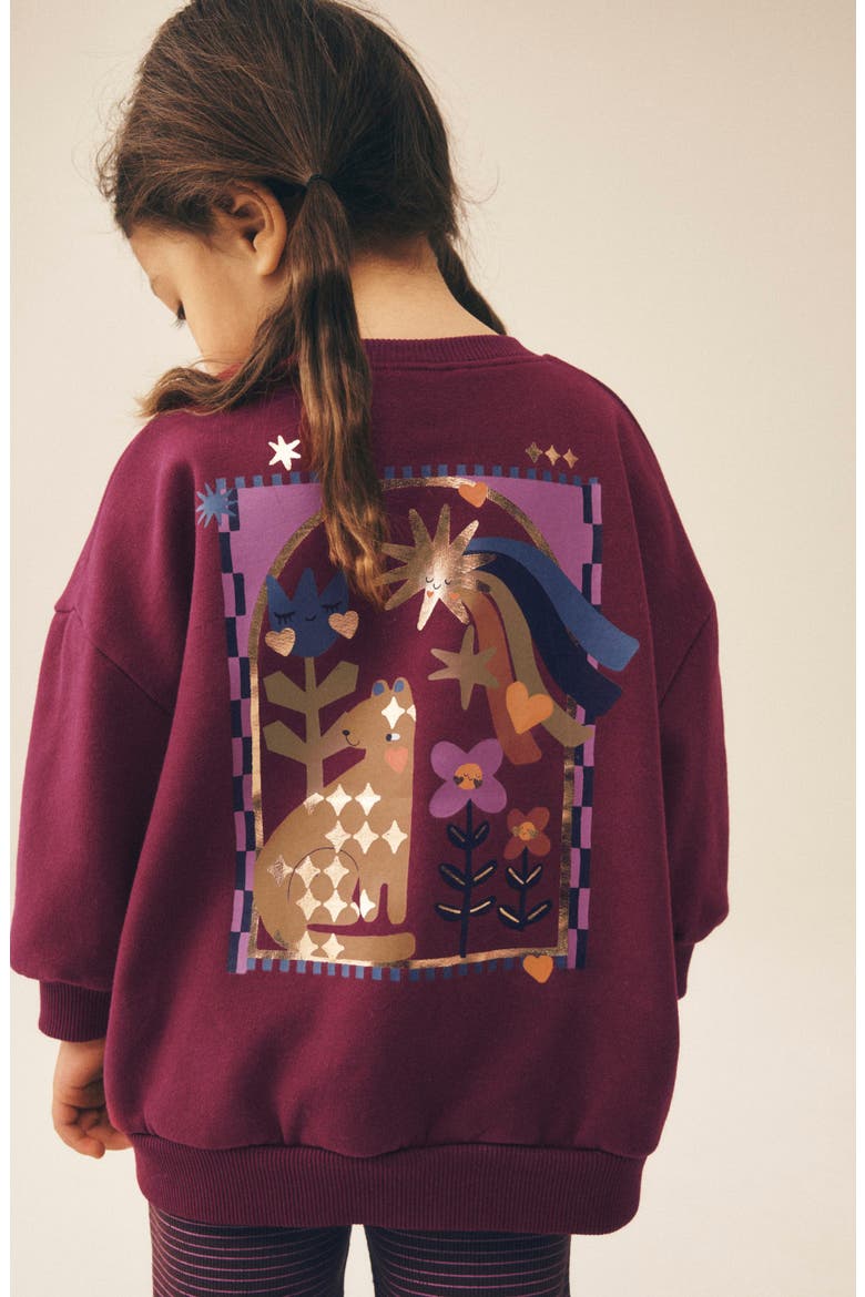 Kids' Celestial 2-Piece Sweatshirt & Flare Leggings Set, Alternate, color, PURPLE