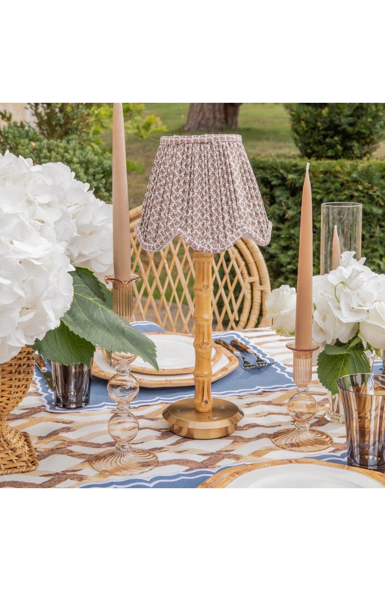 Mrs. Alice Chocolate Lotus Deep Scalloped Lampshade, Alternate, color, Brown