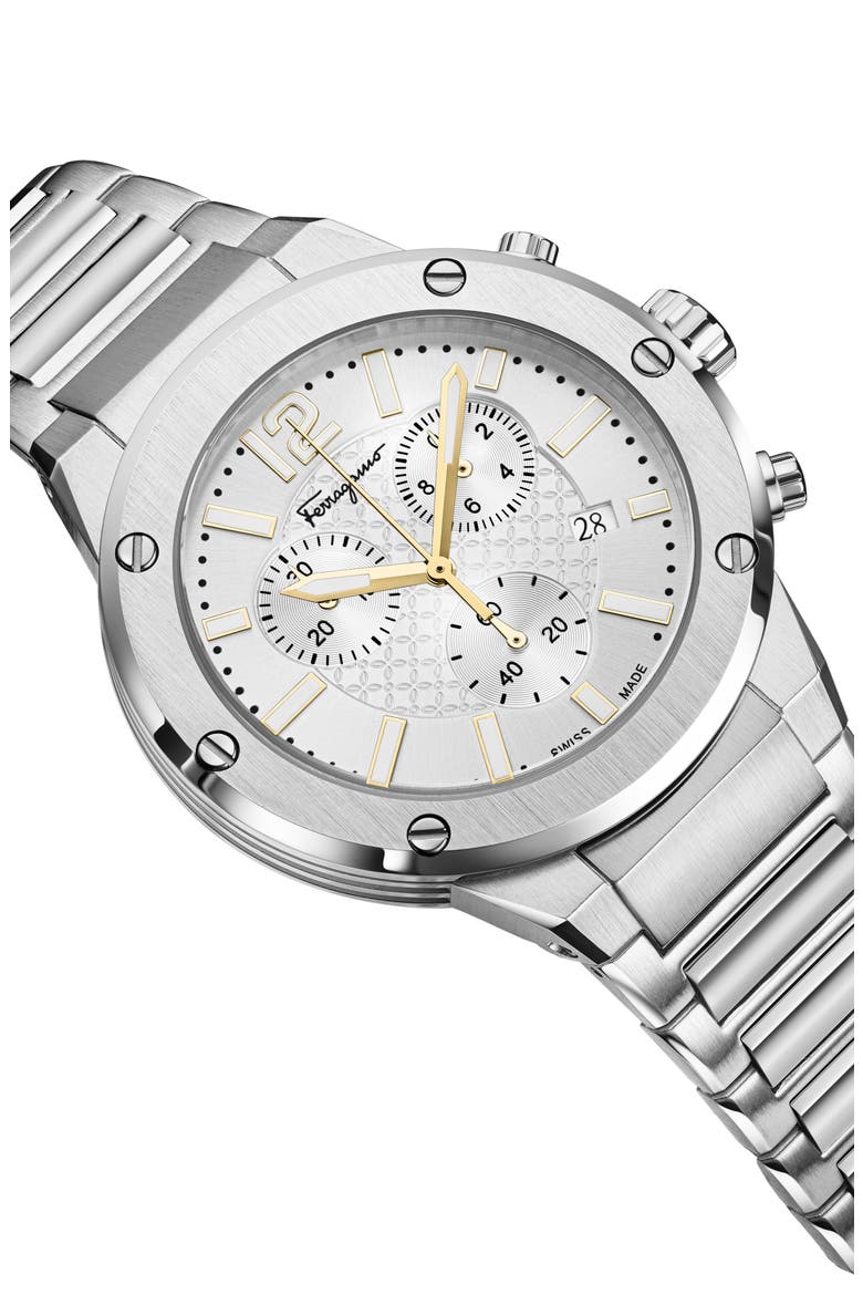 Guilloche Quartz Bracelet Watch, 42mm, Alternate, color, STAINLESS STEEL