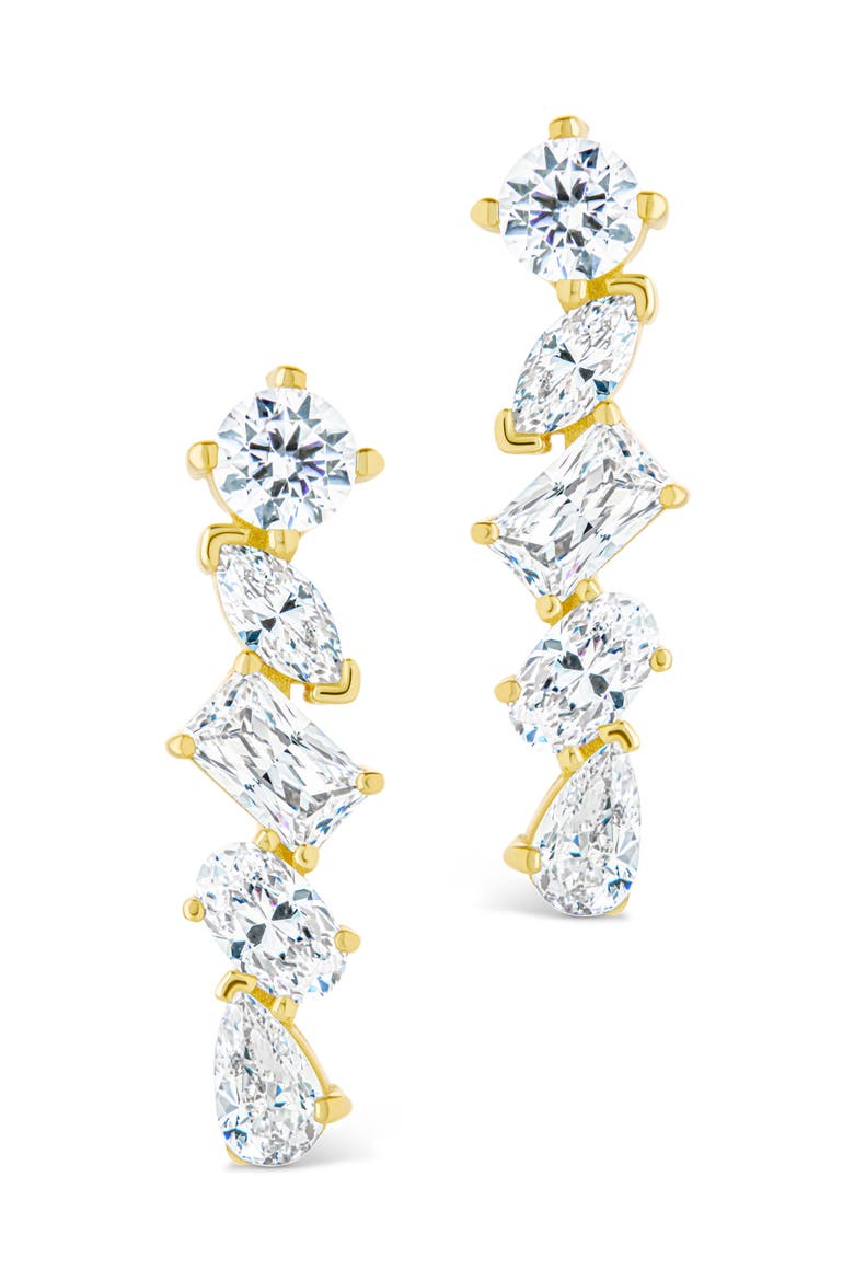 Blythlyn Cubic Zirconia Drop Earrings, Alternate, color, GOLD
