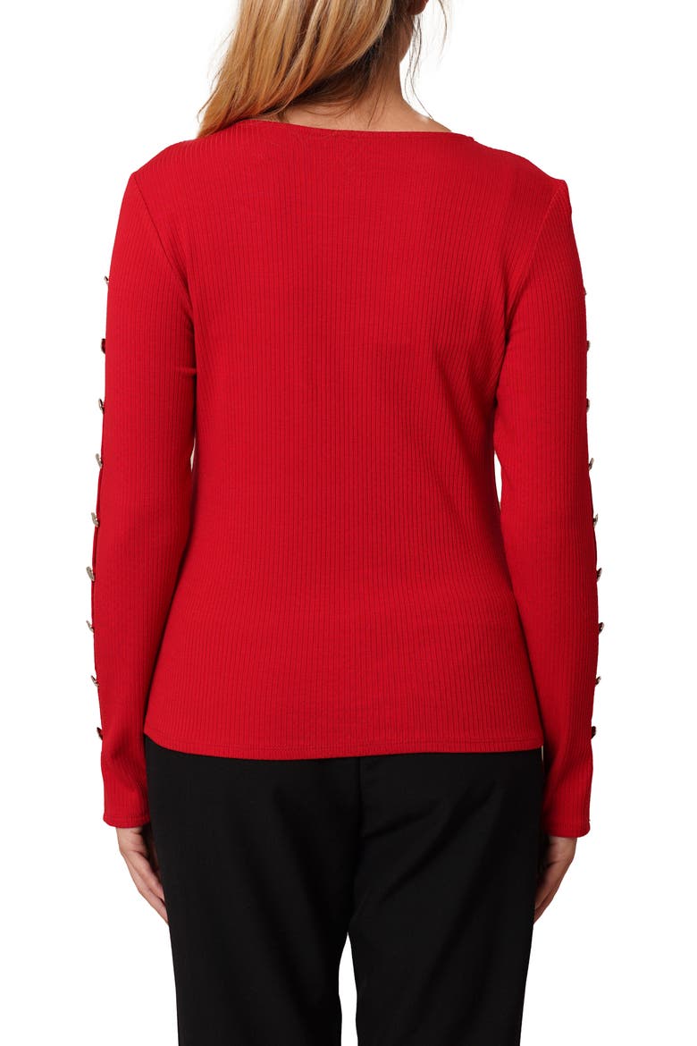 Keyhole Long Sleeve Top, Alternate, color, SALSA