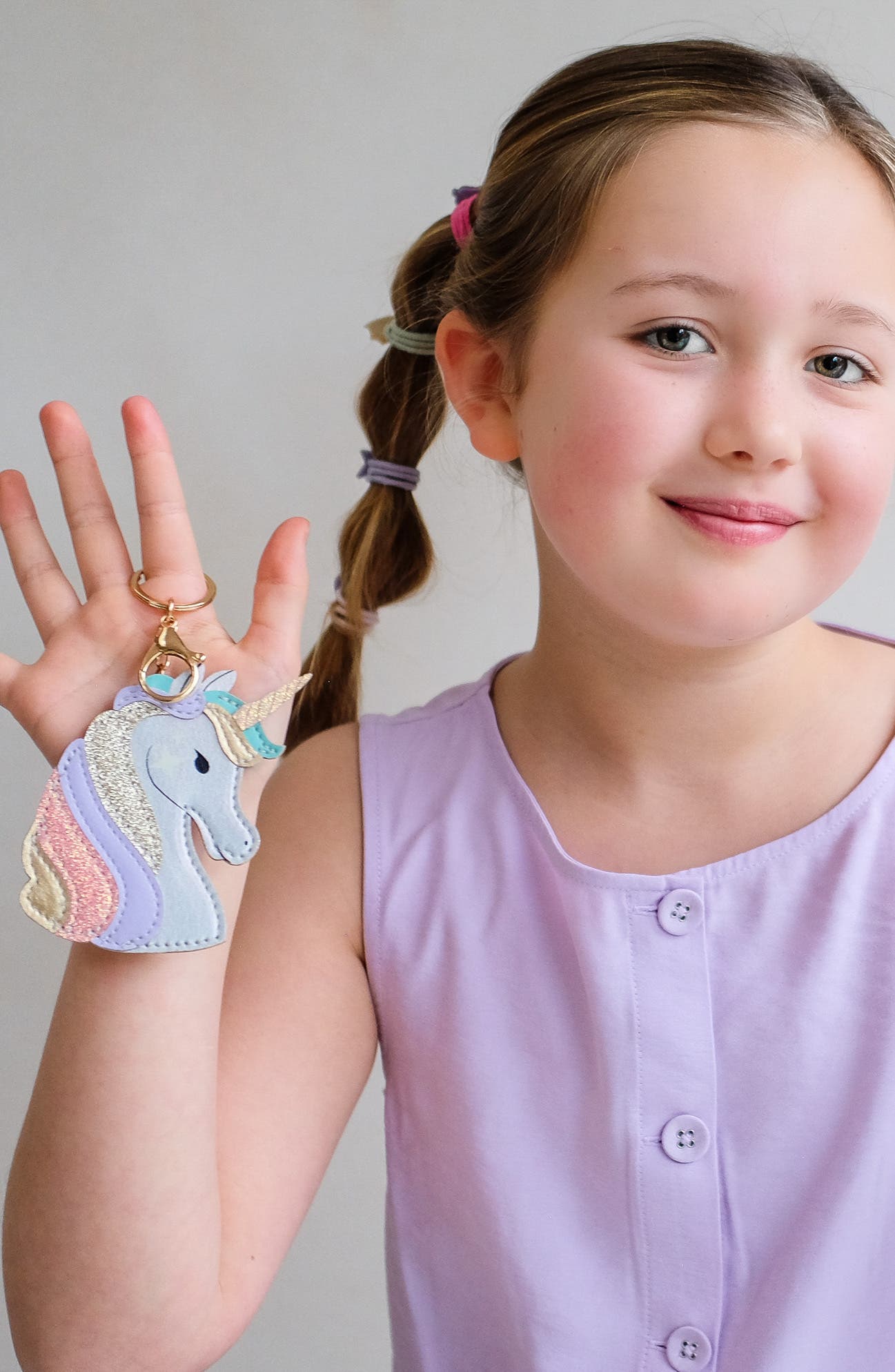 Kids' My Unicorn Key Ring, Alternate, color, PINK