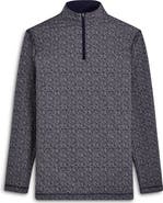 Bugatchi OoohCotton® Print Quarter Zip Pullover
