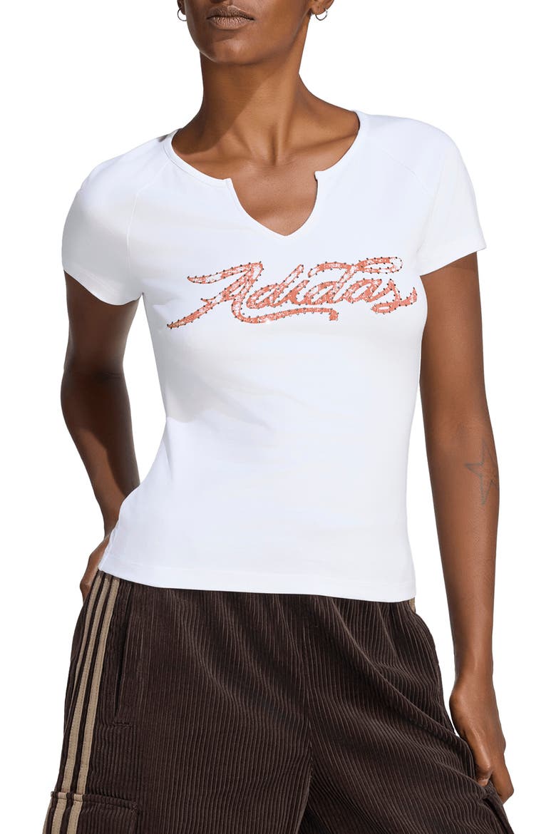 Crystal Logo Graphic Slim T-Shirt, Main, color, WHITE