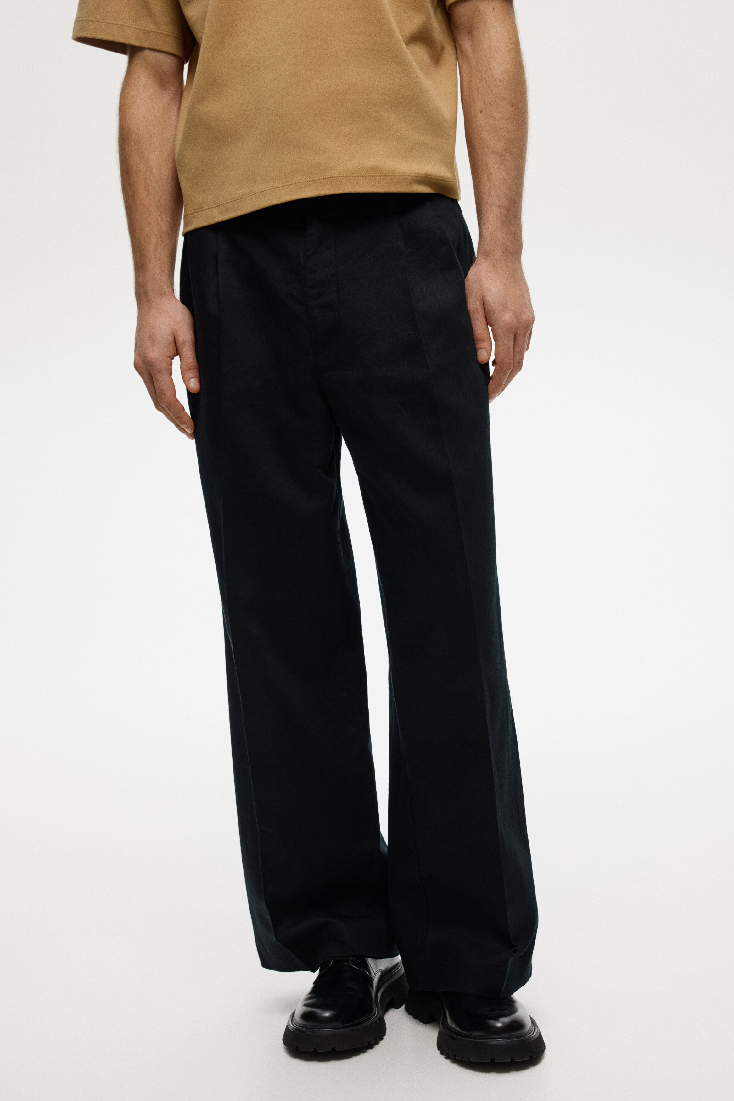Loose-fit linen-blend pants - image 2
