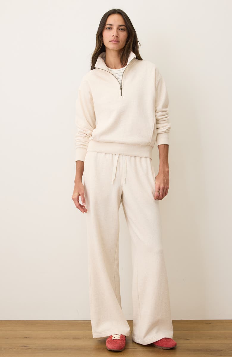 Marine Layer Cloud 9 Fleece Wide Leg Sweatpants, Alternate, color, Oatmeal Heather