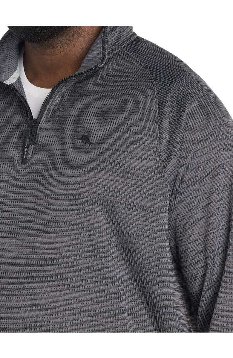 Tommy Bahama Big & Tall Palm Pro 1/4-Zip Pullover, Alternate, color, Black