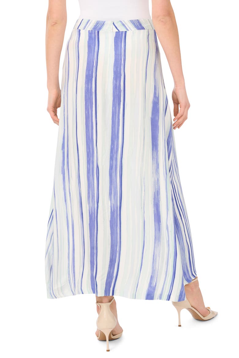 Mixed Stripe Challis Skirt, Alternate, color, ICE LAGOON