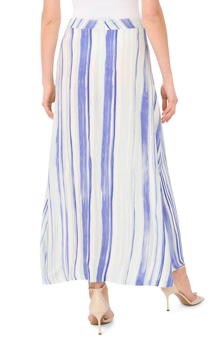 Vince Camuto Mixed Stripe Challis Skirt, Alternate, color, Ice Lagoon
