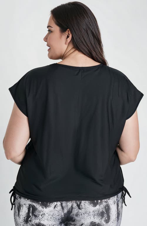 Calypsa Plus Size Daphne Loose Fit Swim Top In Black