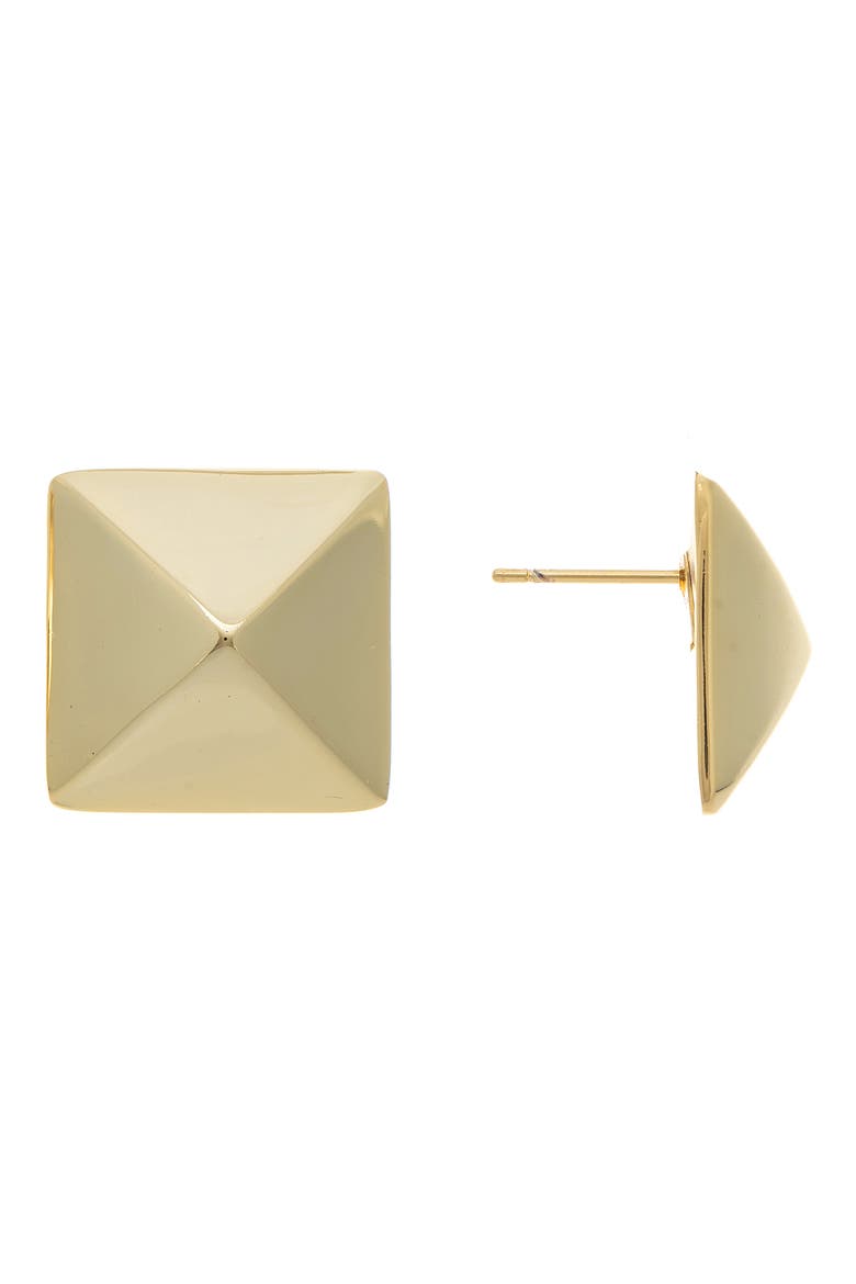 Oversize Pyramid Stud Earrings, Main, color, 18K GOLD CLAD