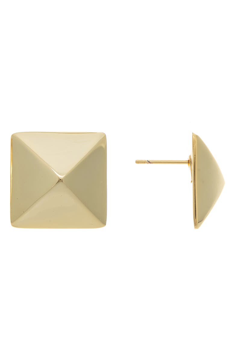 RIVKA FRIEDMAN Oversize Pyramid Stud Earrings, Main, color, 18K Gold Clad