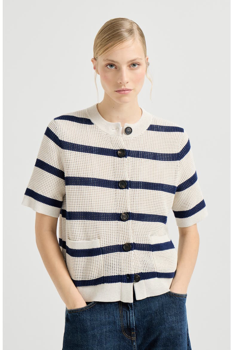Striped cardigan, Main, color, Blue