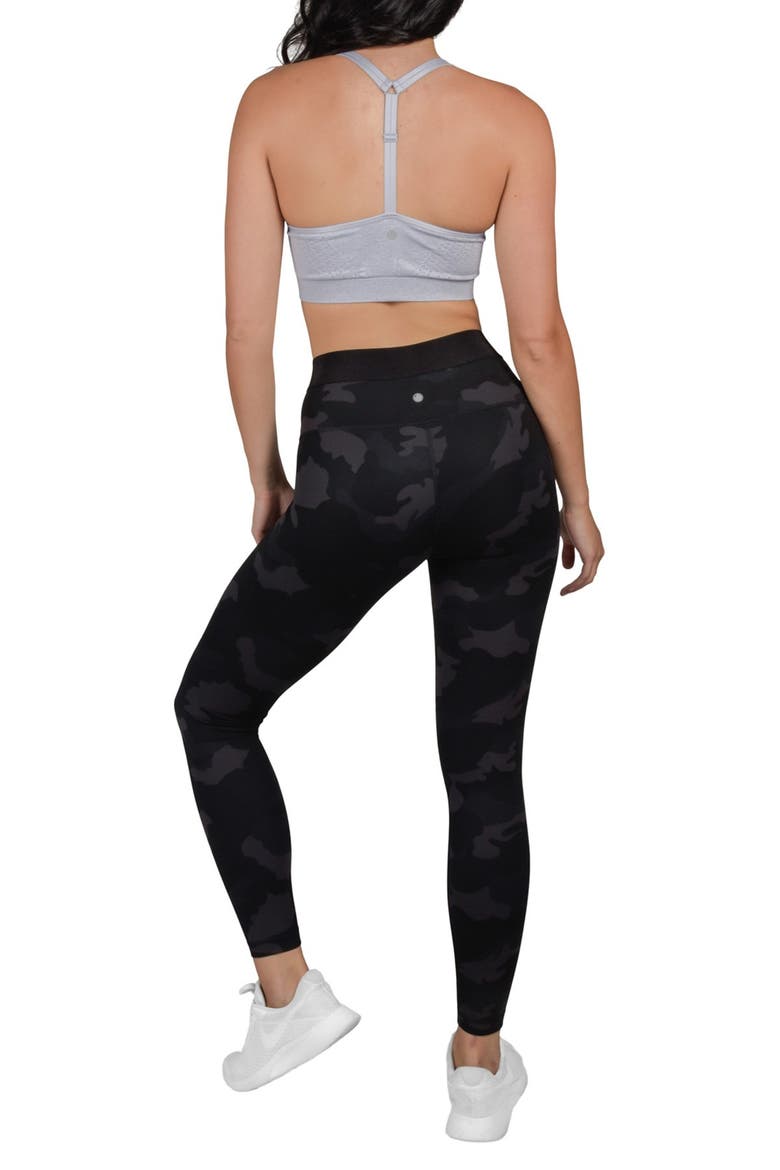 Lux Supportive Waistband Ankle Leggings, Alternate, color, 557BK - P557 CAMO BLACK COMBO