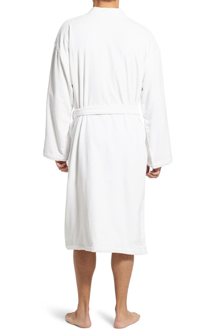 Cotton Fleece Robe, Alternate, color, WHITE