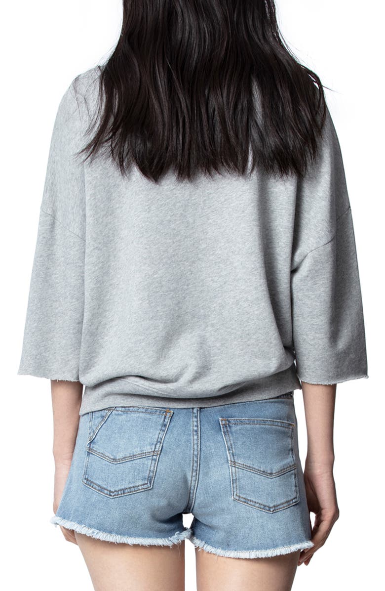 Zadig & Voltaire Kaly Lobe Rainbow Love Sweatshirt, Alternate, color, 