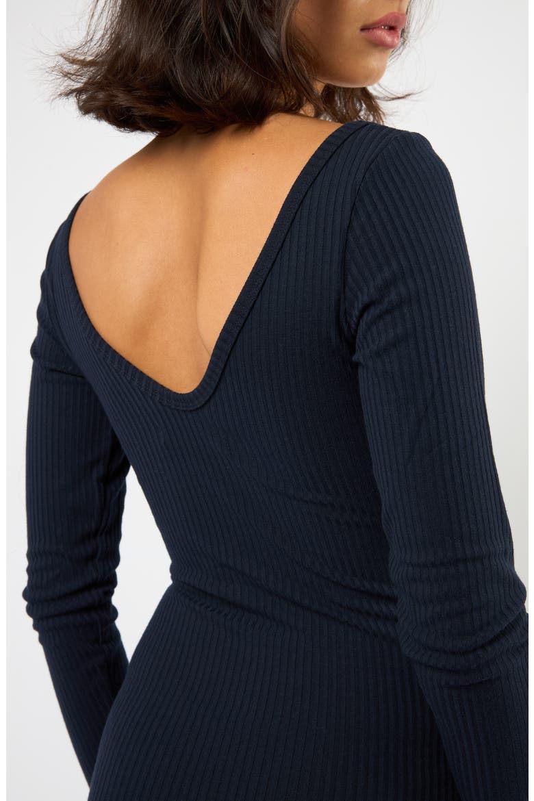 The Flirt Fusion Long Sleeve Rib Dress, Alternate, color, NAVY