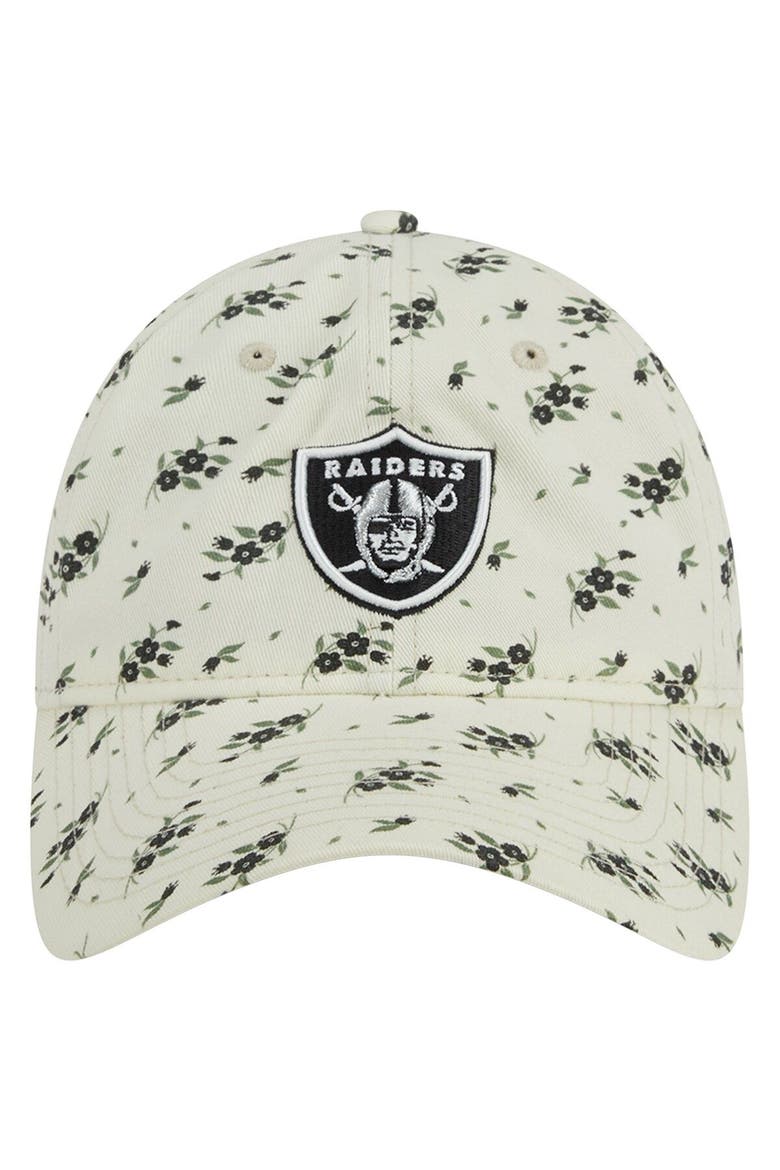Men's New Era  Cream Las Vegas Raiders Bloom 9TWENTY Adjustable Hat, Alternate, color, Cream