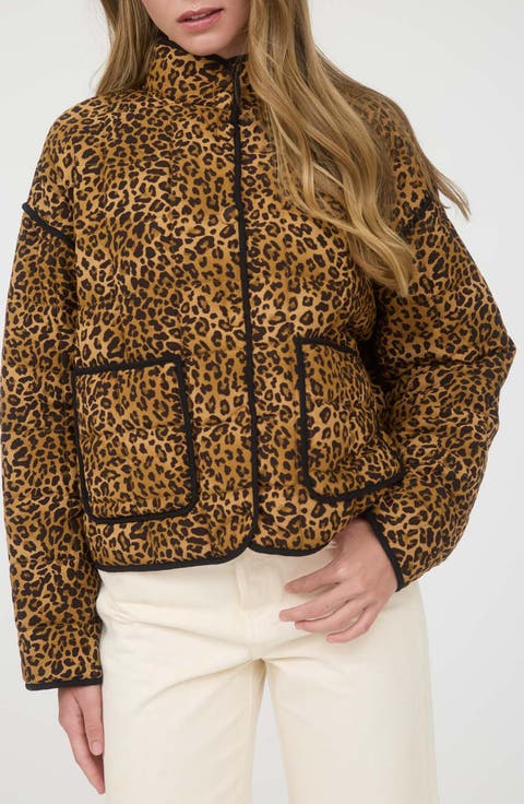 Leopard Print Puffer Jacket