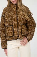 Blu Pepper Leopard Print Puffer Jacket