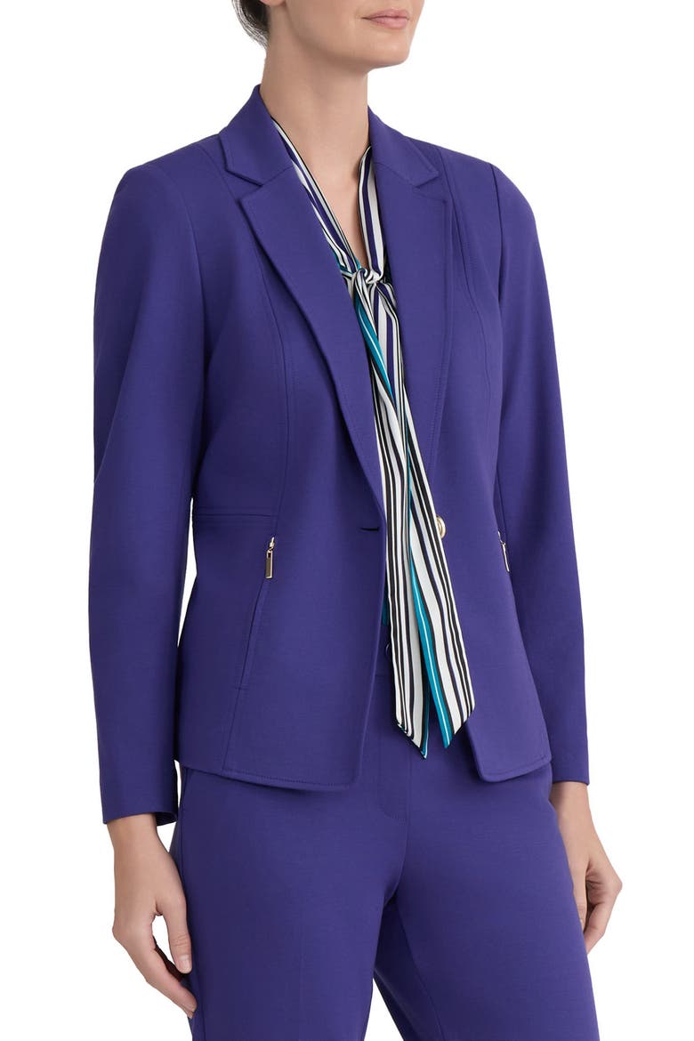 Notch Lapel Zip Pocket Blazer, Alternate, color, REGAL PLUM