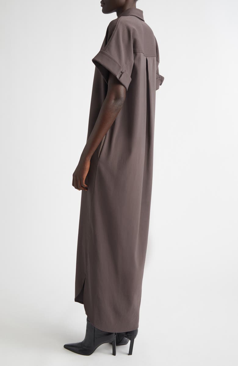 Brandon Maxwell The Emory Stretch Cotton Blend Shirtdress, Alternate, color, Truffle