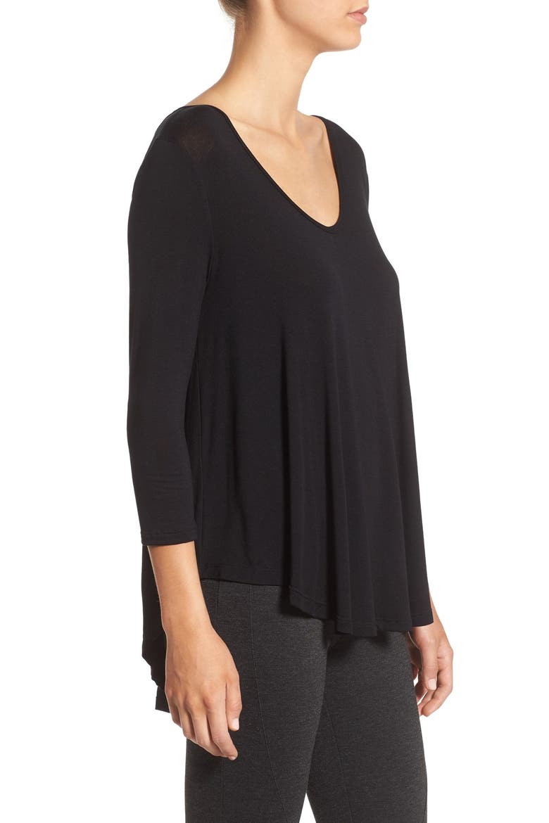 Lace-Up Back Tee, Alternate, color, BLACK