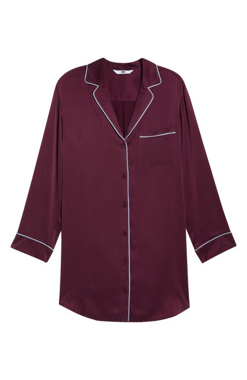 Lunya Washable Silk Sleepshirt In Burgundy