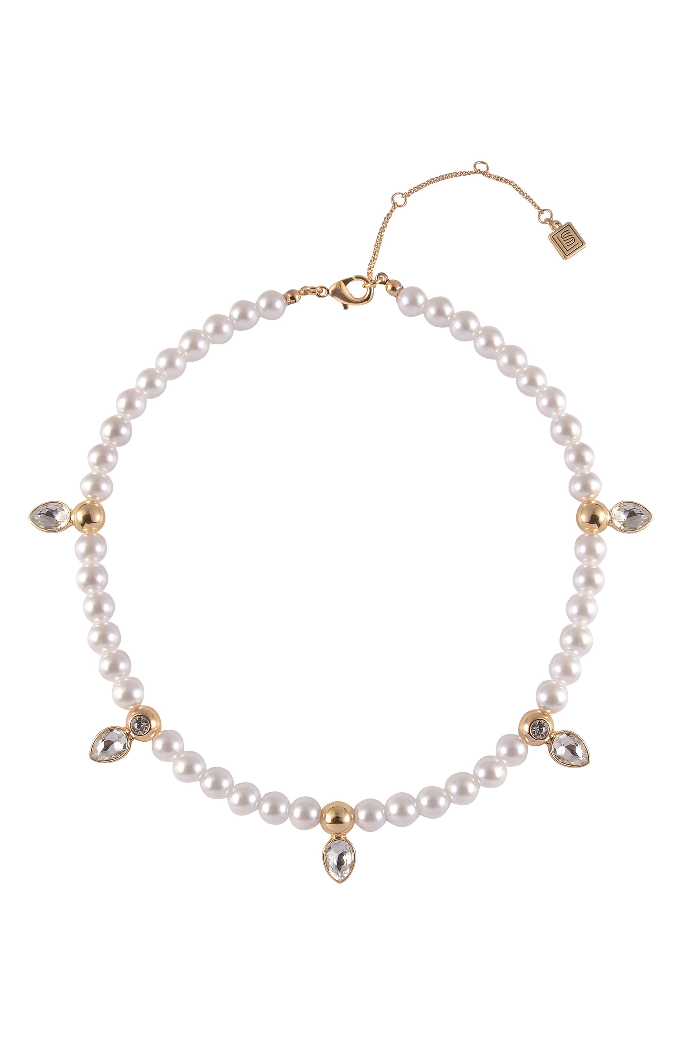 Laundry by Shelli Segal Crystal Faux Pearl Necklace