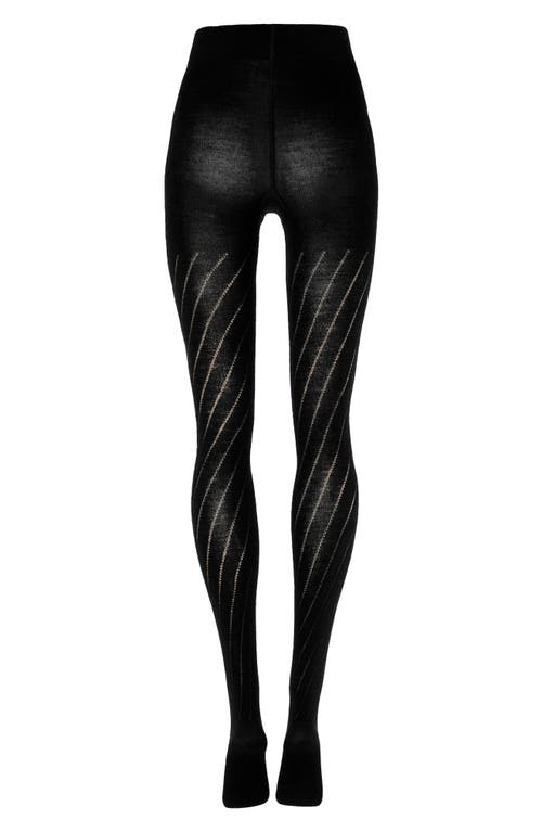 Wolford Dot Virgin Wool Blend Tights In Black