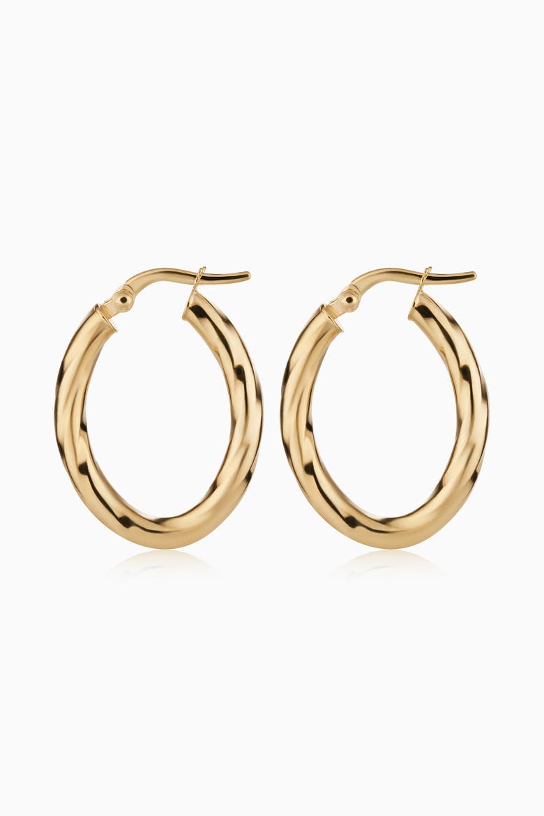 14K Gold Goddess Midi Oval Hoops, Alternate, color, Yellow Gold