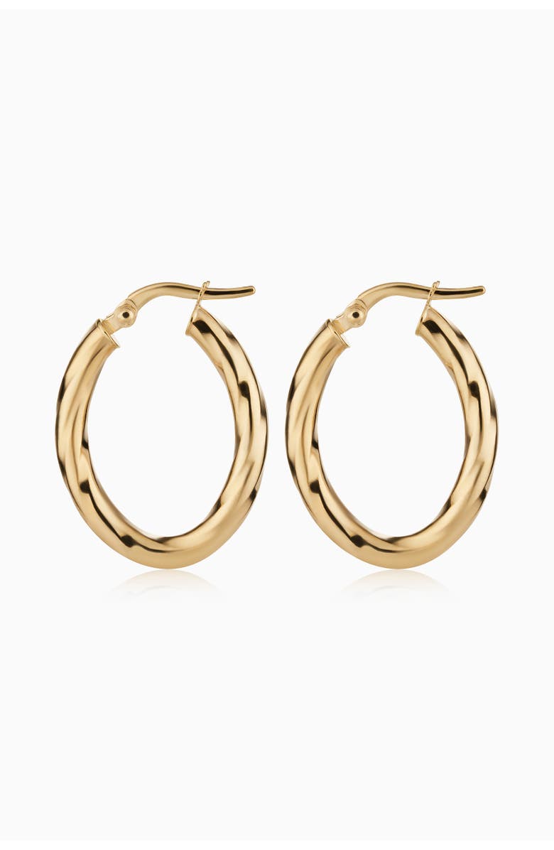Oradina 14K Gold Goddess Midi Oval Hoops, Alternate, color, Yellow Gold