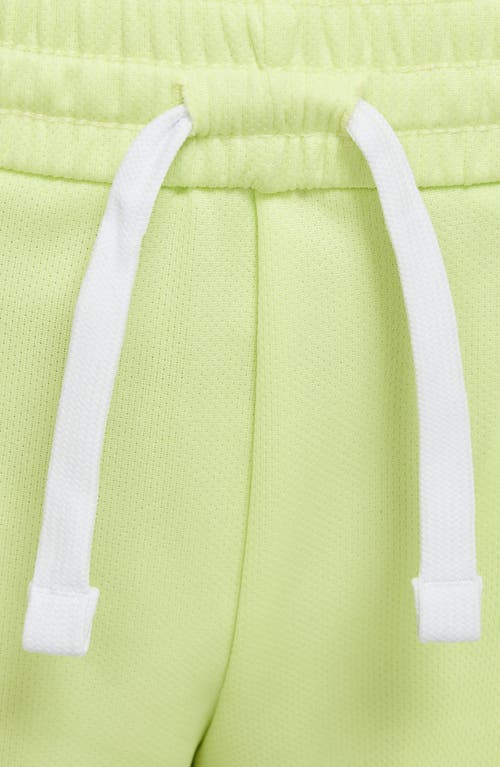 Nike Kids' Dri-fit Mesh Athletic Shorts In Lemon Twist/white/white