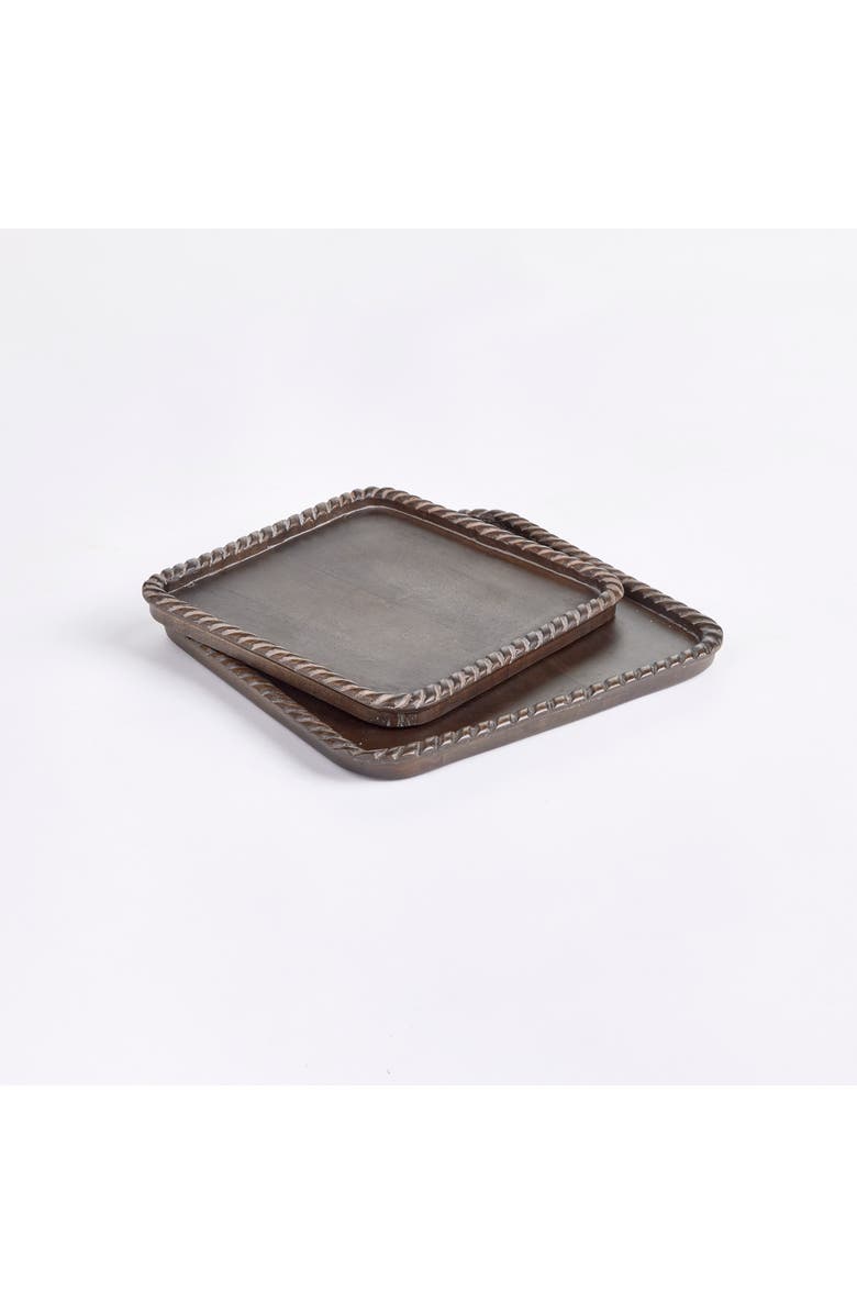 Napa Home & Garden Langley Square Trays Set of 2, Main, color, Black